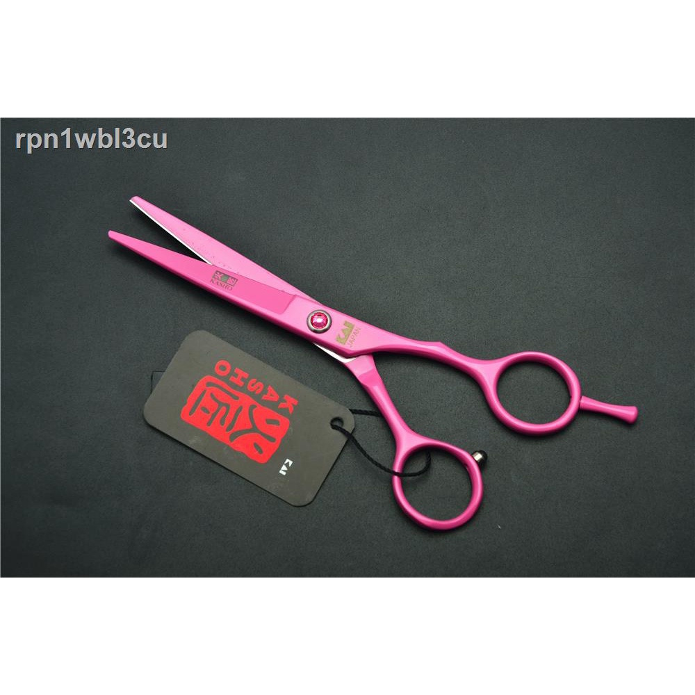 ﹉ ○▽✚5,5 inch thợ chữa cháy sơn màu hồng làm tóc kéo đuôi duy nhất cho trẻ em tiệm cắt tỉa răng mỏng