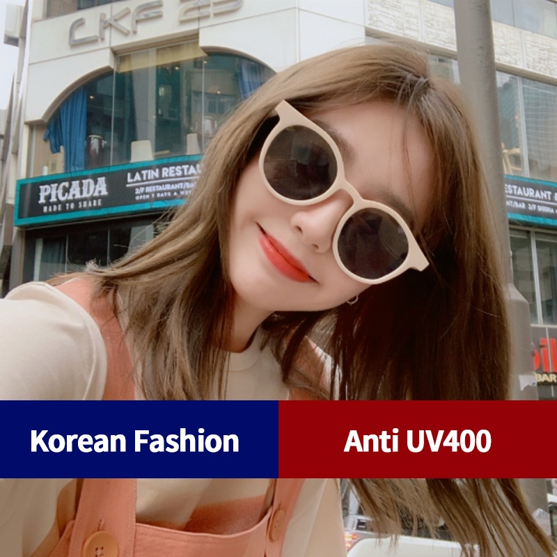 Kính Râm Gọng Tròn Nhiều Màu Tuỳ Chọn Chống Tia Uv400 Thời Trang Hàn Quốc Cho Nam Nữ