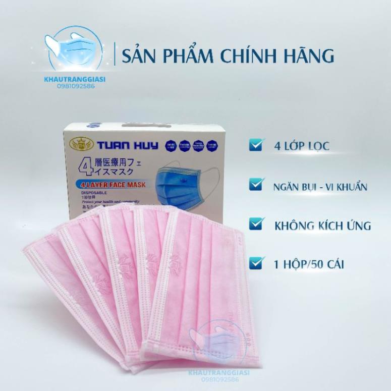 Khẩu trang 4 lớp màu hồng | BigBuy360 - bigbuy360.vn