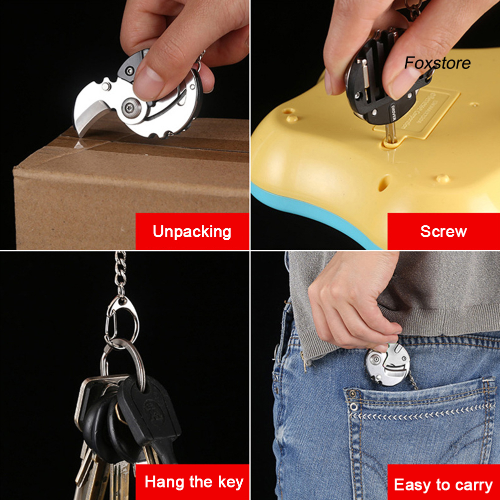 FS Dụng Cụ Sinh Tồn Mini Đa Năng Có Móc Khóa Tiện Dụng