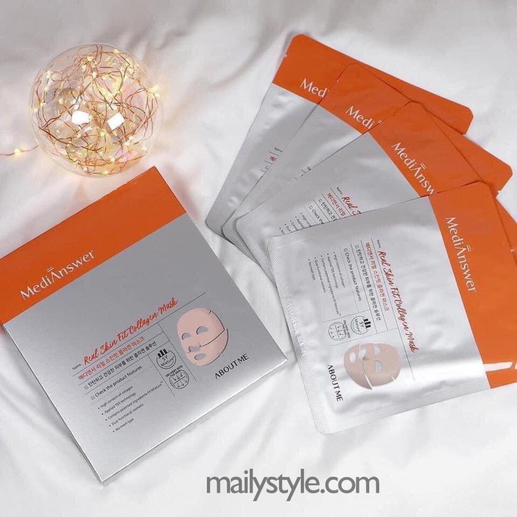 Mask Collagen Thạch Cam Medianswer Real Skin Fit Collagen Mask Medianswer