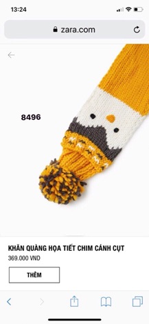 Set Mũ - Khăn gấu Zara