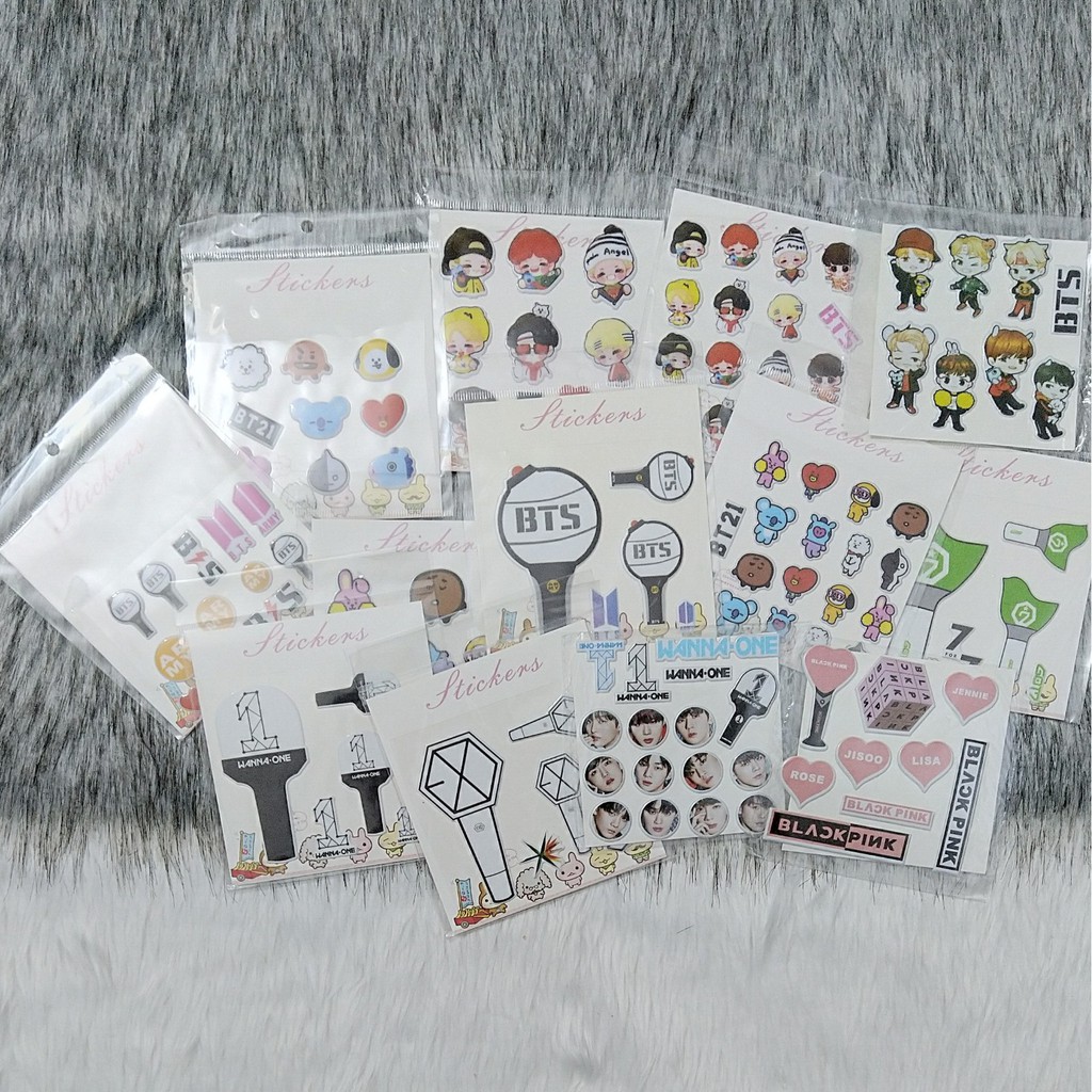 Sticker 3D dán điện thoại, laptop BTS, GOT7, Wanna one, Blackpink, Nine percent