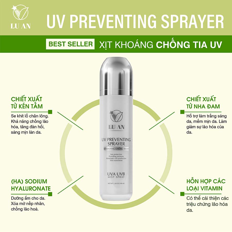 Xịt Khoáng Chống Nắng V LU AN UV Preventing Sprayer