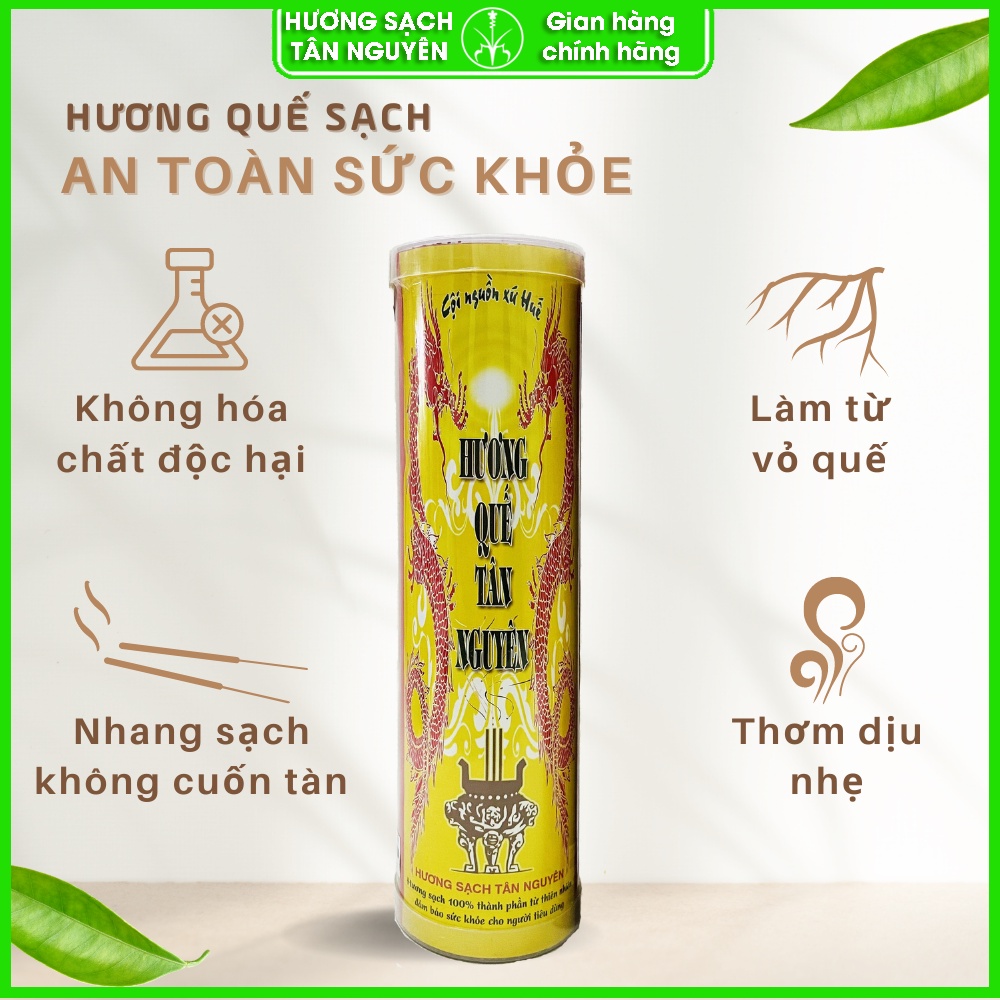 Hương Sạch Tân Nguyên, nhang quế, quế cây, hương thơm dịu nhẹ 100% nguyên chất ống lớn khoảng 600-630 que