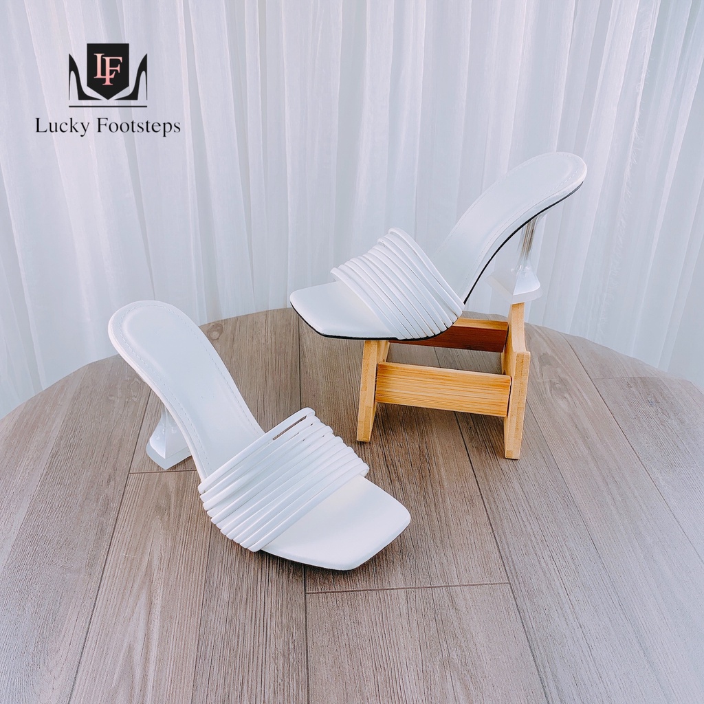 Guốc cao gót nữ lucky gót nhọn quai dây mảnh Hàng đẹp 9p _v69