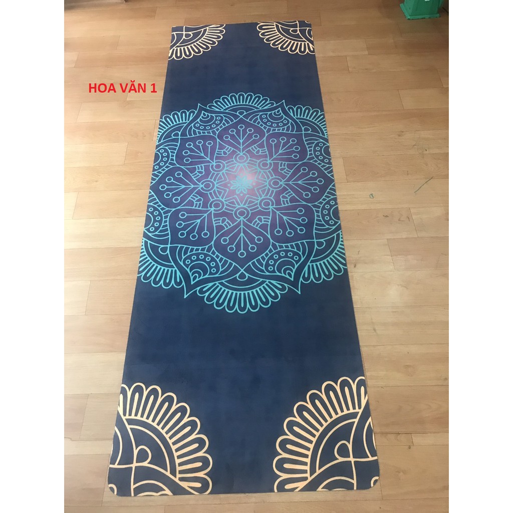 Thảm tập yoga du lịch hoa văn 1,6 mm Tặng túi đựng chuyên dụng