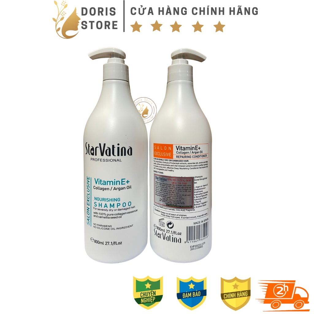 DẦU GỘI DẦU XẢ STAR VATINA DƯỠNG ẨM PHỤC HỒI DƯỠNG SINH K.ÍCH TH.ÍCH MỌC TÓC 800ML