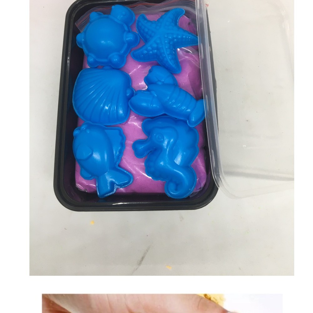 [Tặng khuôn 11 chi tiết] Hộp 1kg cát động lực 2 màu - Cát vi sinh không dính tay, không ra màu Smart Baby