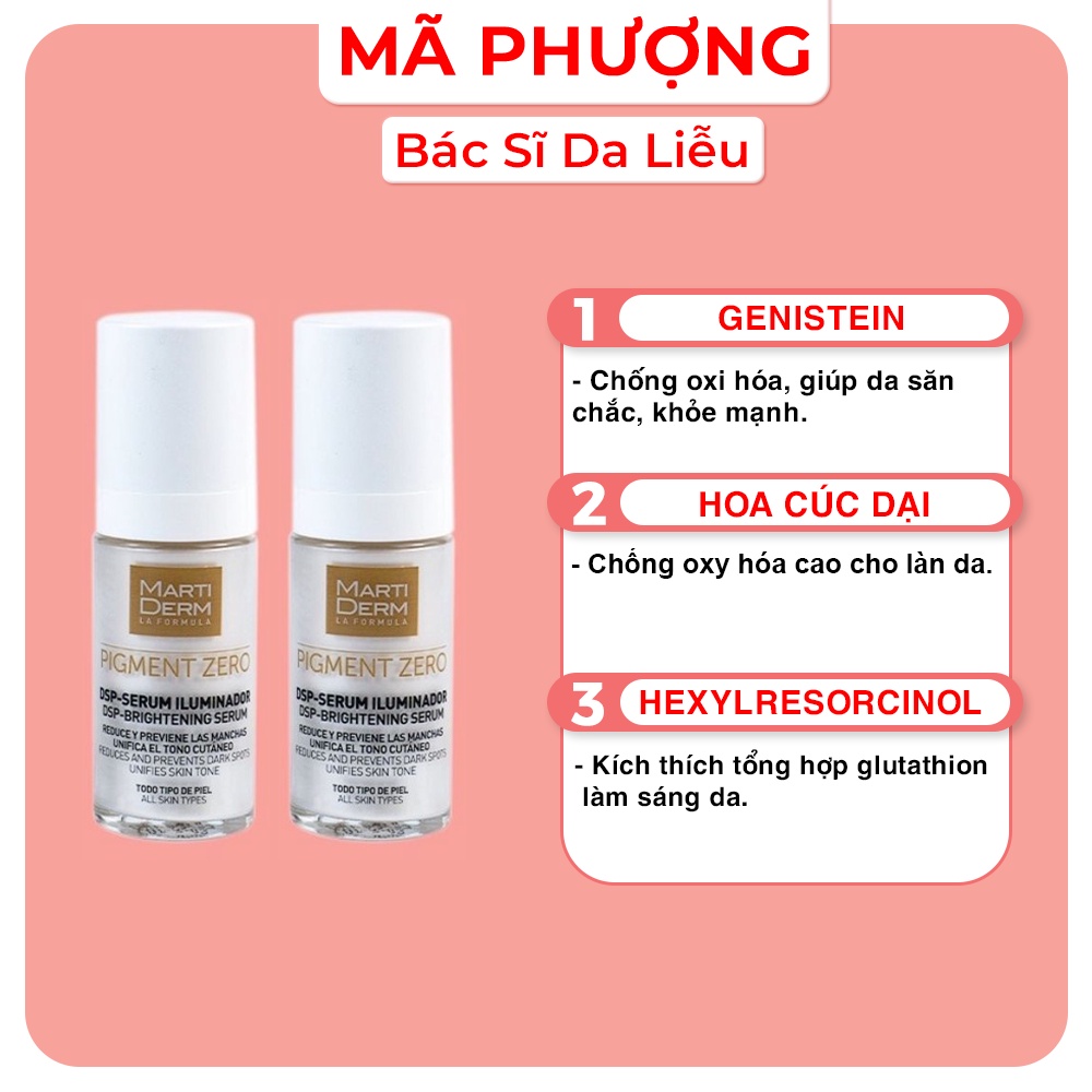 Tinh chất trắng da, giảm nám Martiderm Hydroquinone DSP Serum Iluminador 30ml