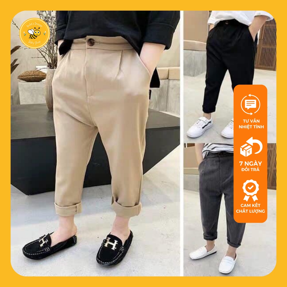 Quần Âu Tây Dài Phong Cách Hàn Quốc Cho Bé Từ 9-30Kg