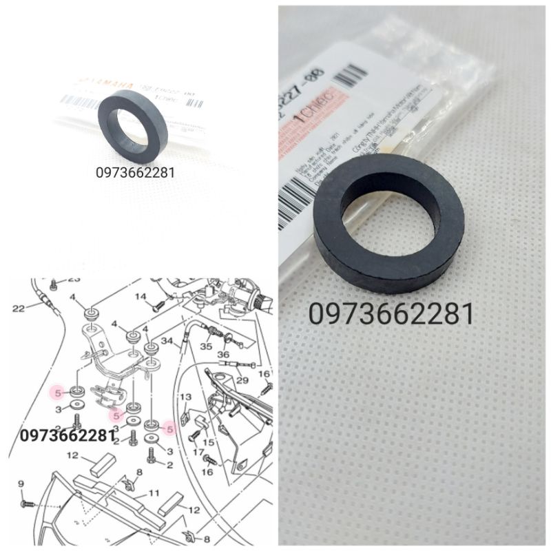 Vòng cao su đệm ghi đông sọ khỉ , bắt tay tái EXCITER 135 2006-2014