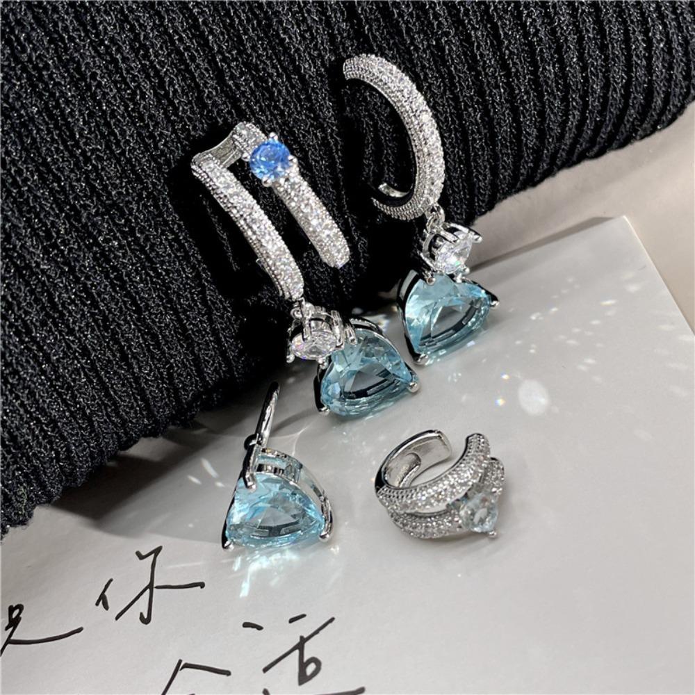 Khuyên Tai Kiểu Bất Đối Xứng Ngọt Ngào Cá Tính Cho Nữ|Khuyên Tai Hình Trái Tim Phong Cách Vintage