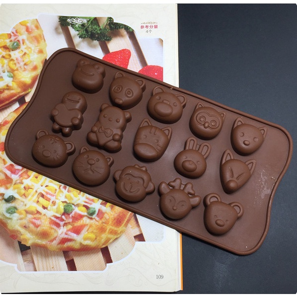 Khuôn Silicon Làm Thạch Kẹo ⚜️FREESHIP⚜️Khuôn Silicon Rau Câu, Socola Hình Mặt Thú