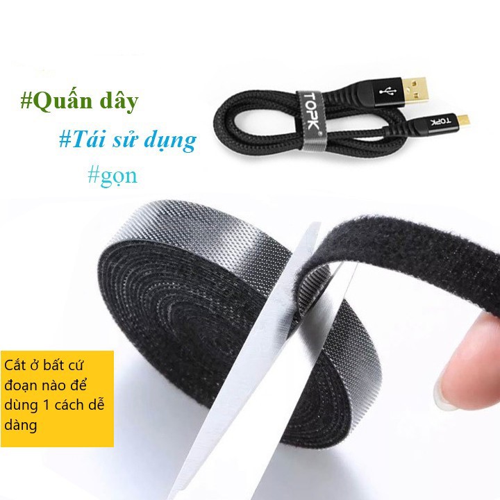 Dây quấn cáp sạc TOPK đa năng dễ dùng - 1 Cuộn dài 5M