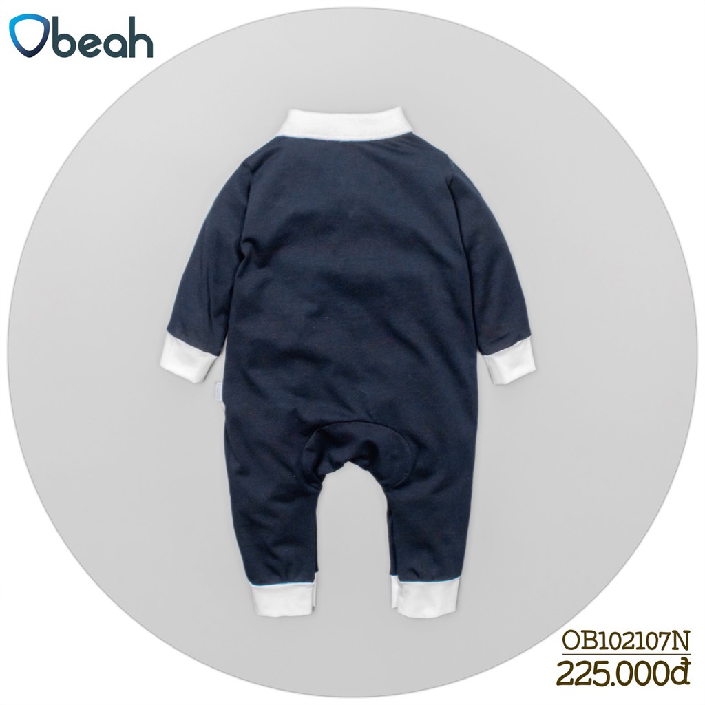 Bộ body polo Obeah màu xanh navy cotton organic Fullsize 59 đến 90 cho bé yêu từ 0 đến 24 tháng