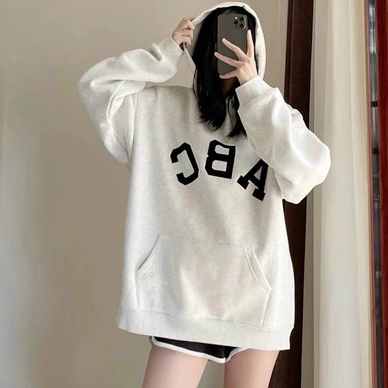 Áo Hoodies Nữ Nón Lớn Chất Nỉ Dày In ABC Form Rộng Phù Hợp Đi Chơi, Đi Học, Du Lịch NEW UNISEX