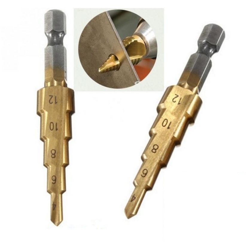 Mũi khoan bước 4-12mm phủ titan khoan kim loại,sắt,nhựa,gỗ..