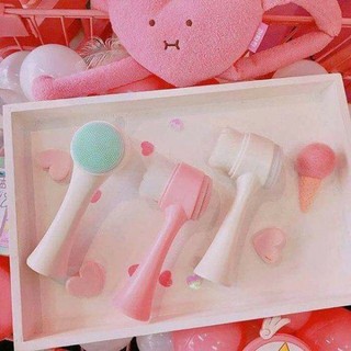 Cọ rửa mặt massage 3D 2 đầu Hàn Quốc - Cọ massage rửa mặt KOREA 2 đầu 3D gai silicon | BigBuy360 - bigbuy360.vn