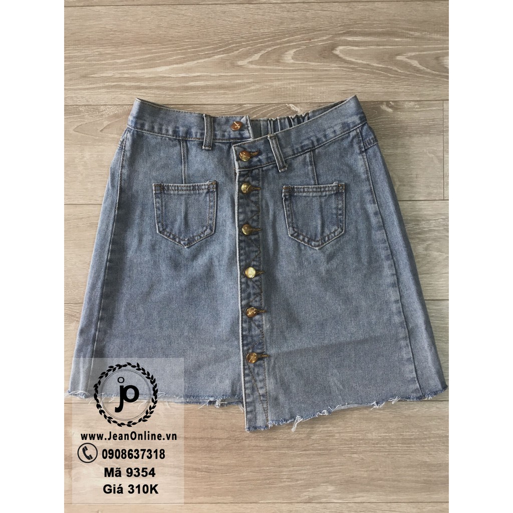 Bigsize Nữ - Váy jean nút lệch (MS: 9354)