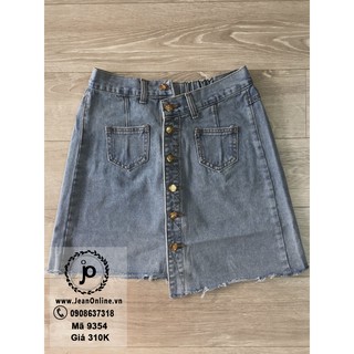 Bigsize Nữ - Váy jean nút lệch
