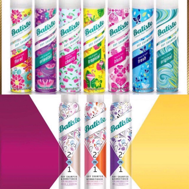 Dầu gội khô Batiste Dry Shampoo 50 ml và 200 ml/ Batiste Invisible 2 in 1 gội kèm xả