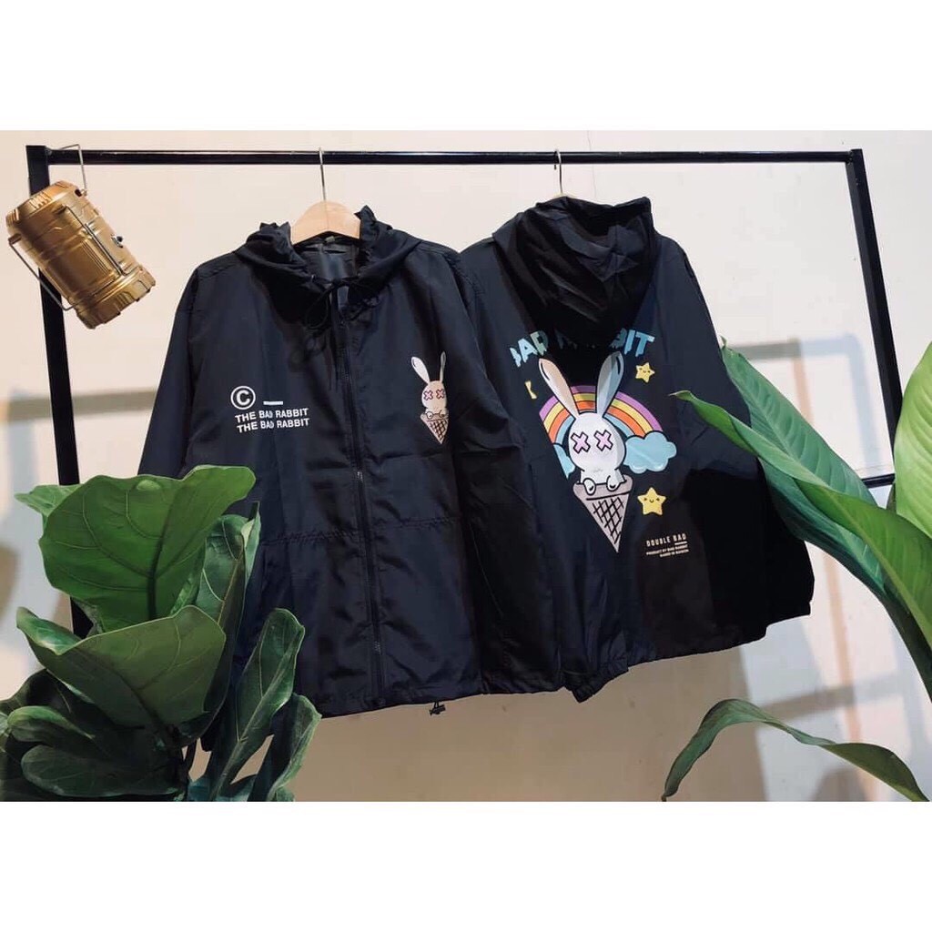Áo khoác dù nam nữ form rộng XUKA SHOP in hình BAD RABBIT , có 2 màu, form rộng unisex | BigBuy360 - bigbuy360.vn
