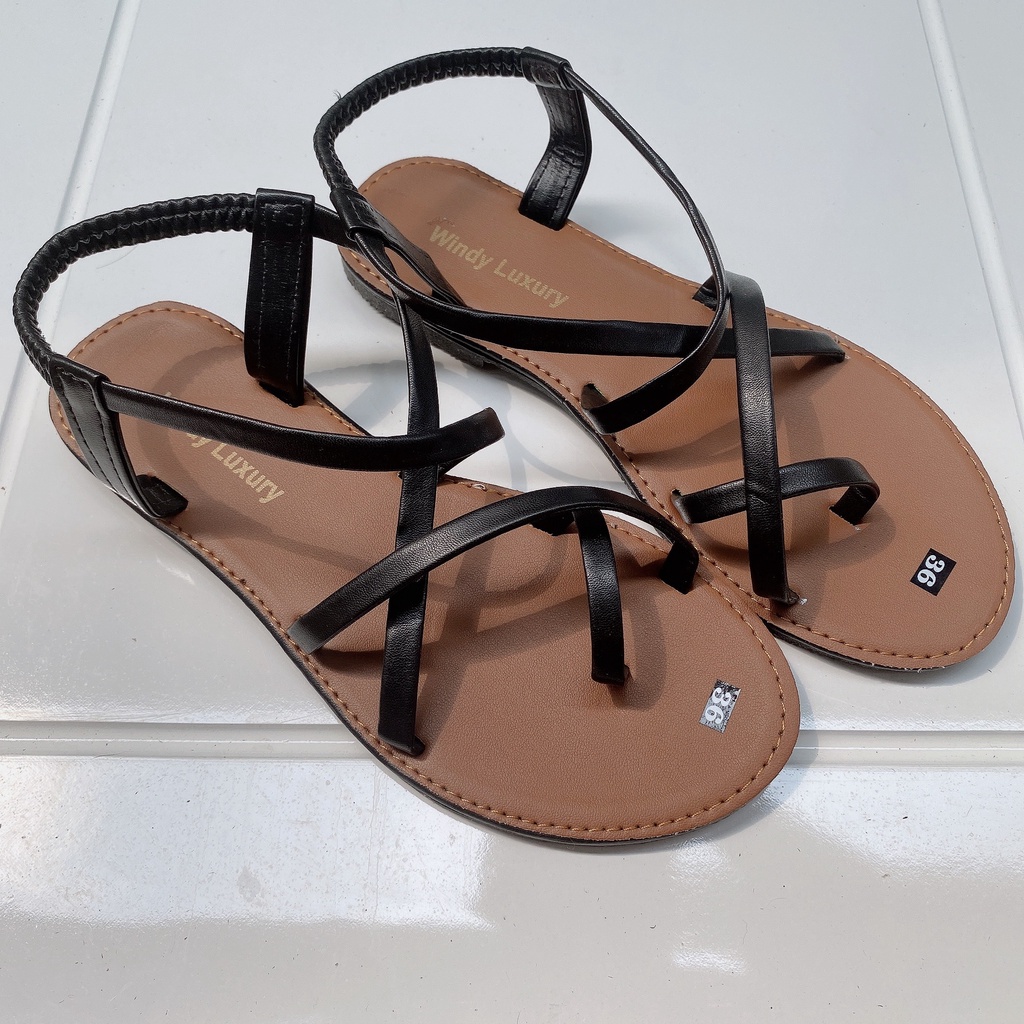 Sandal nữ đế bệt, sandal chiến binh, quai mảnh vuông, xỏ ngón, đi biển đi học, đi làm tại văn phòng-1000030