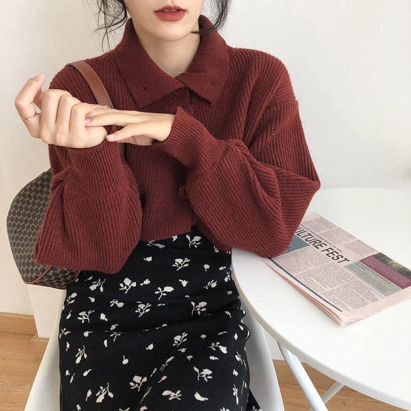 Áo len cúc siêu xinh