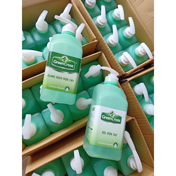 Dung dịch rửa tay khô GREEN CROSS chai 500ml - Hương Trà Xanh (chai có vòi nhấn) có xuất hóa đơn
