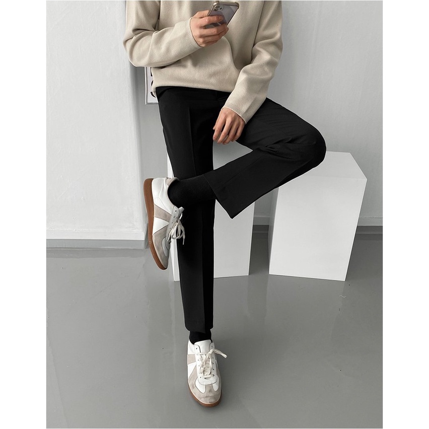 Quần âu nam đen dáng baggy hàn quốc Aiden cạp cao co giãn cao cấp thương hiệu BAETON