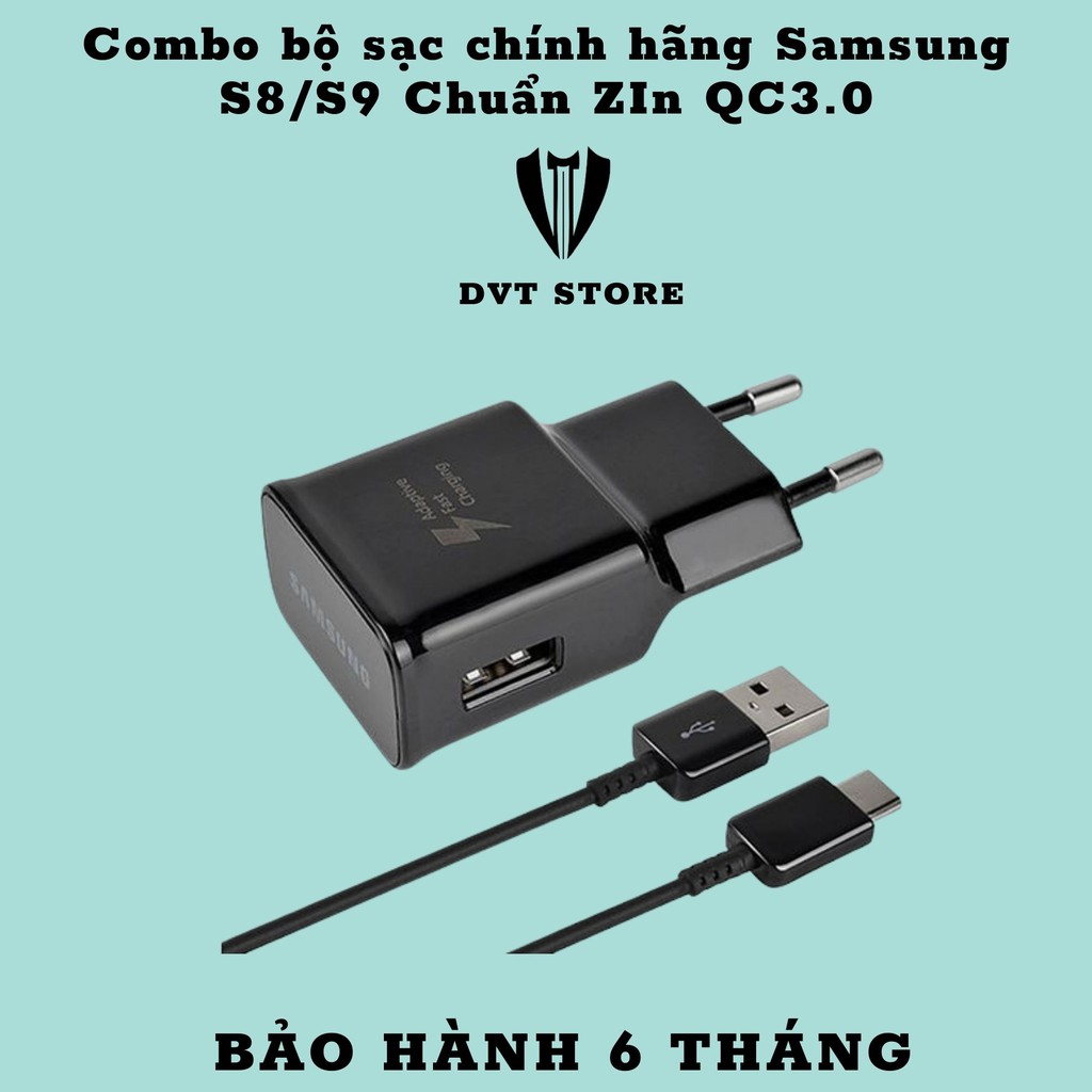 Combo bộ sạc chính hãng Samsung S8/S9 Chuẩn ZIn QC3.0 - Bảo hành 12 tháng 1 đổi 1