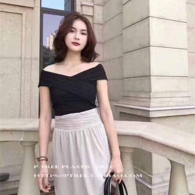 Xả lỗ Áo thun kiểu trễ vai siêu đẹp, áo kiểu hở vai Xả lỗ