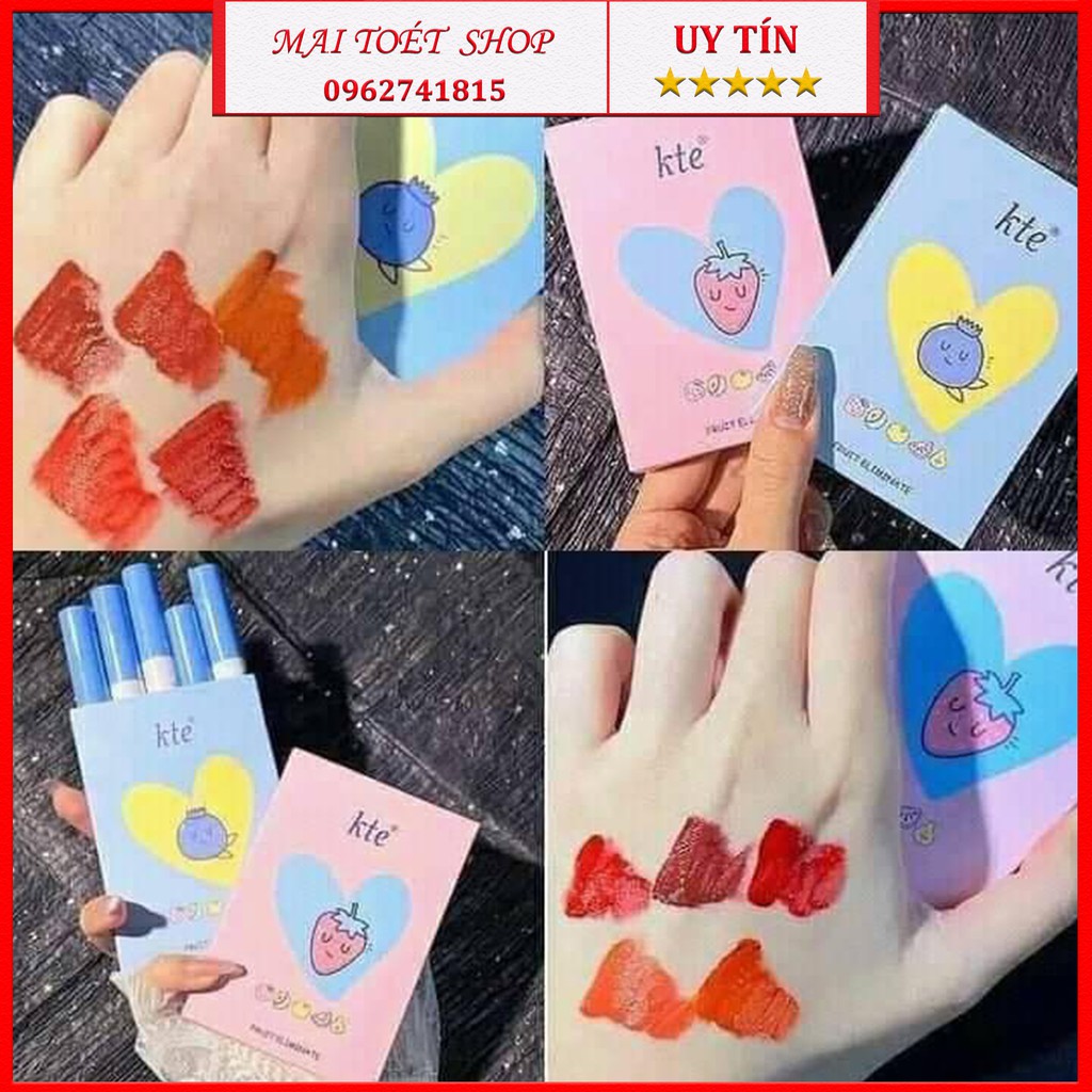 Set 5 Cây Son Kem Lì KTE Fluffy Matte Lip Glaze Hot frend 2021