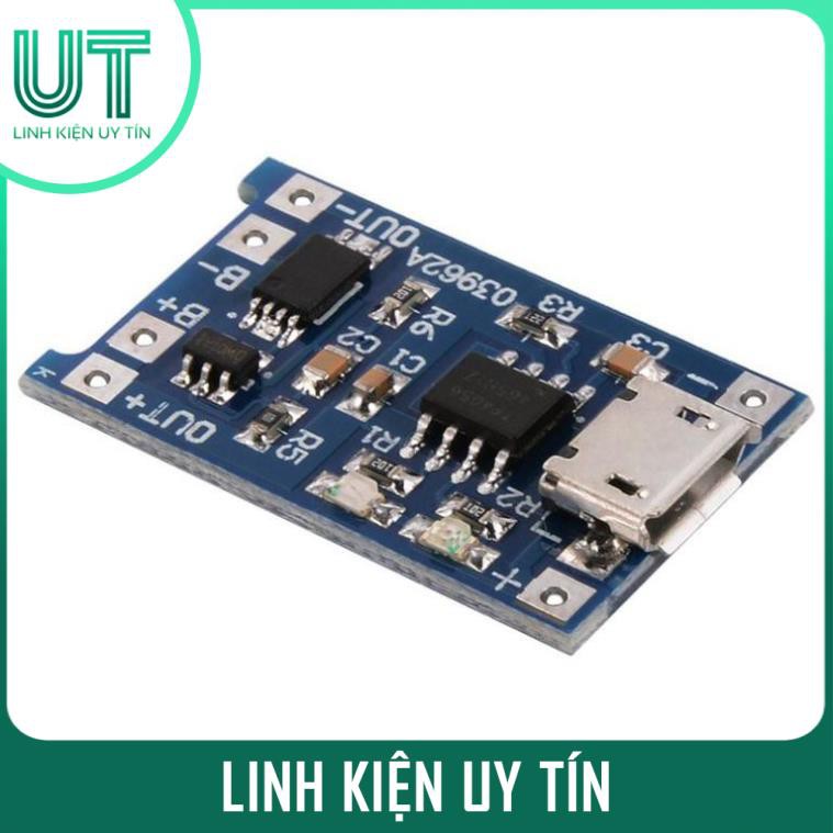 Mô Đun Sạc Pin Lithium 1A 5V TP4056 MicroUSB (Mạch Sạc Pin 1S)