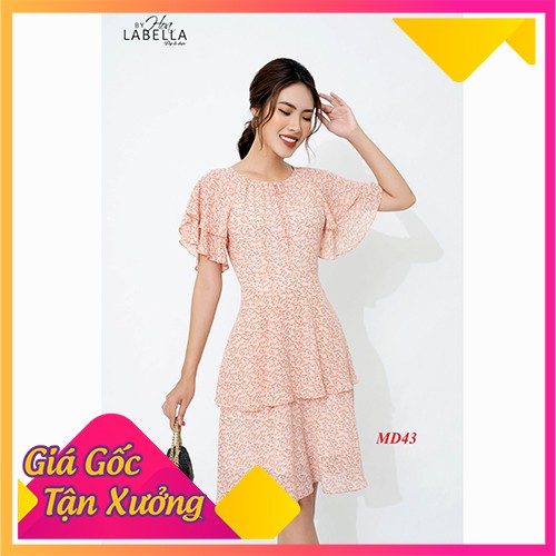 Váy liền - Đầm liền HOA'LABELLA - Dáng xòe chất liệu voan lụa họa tiết