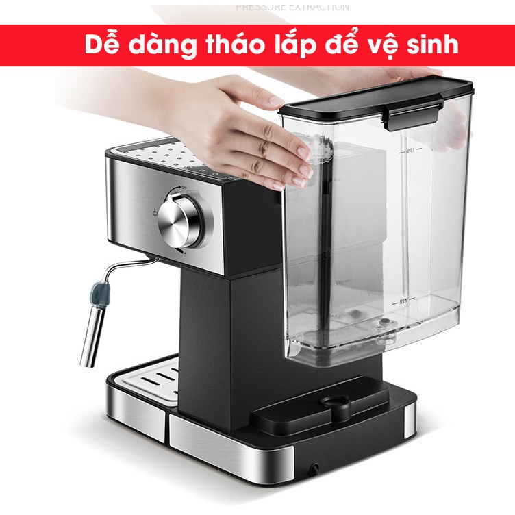 [HCM-Hàng Sẵn] Máy pha cà phê, máy pha cafe Espresso tự động CM6863 có vòi đánh sữa, áp suất 20 bar