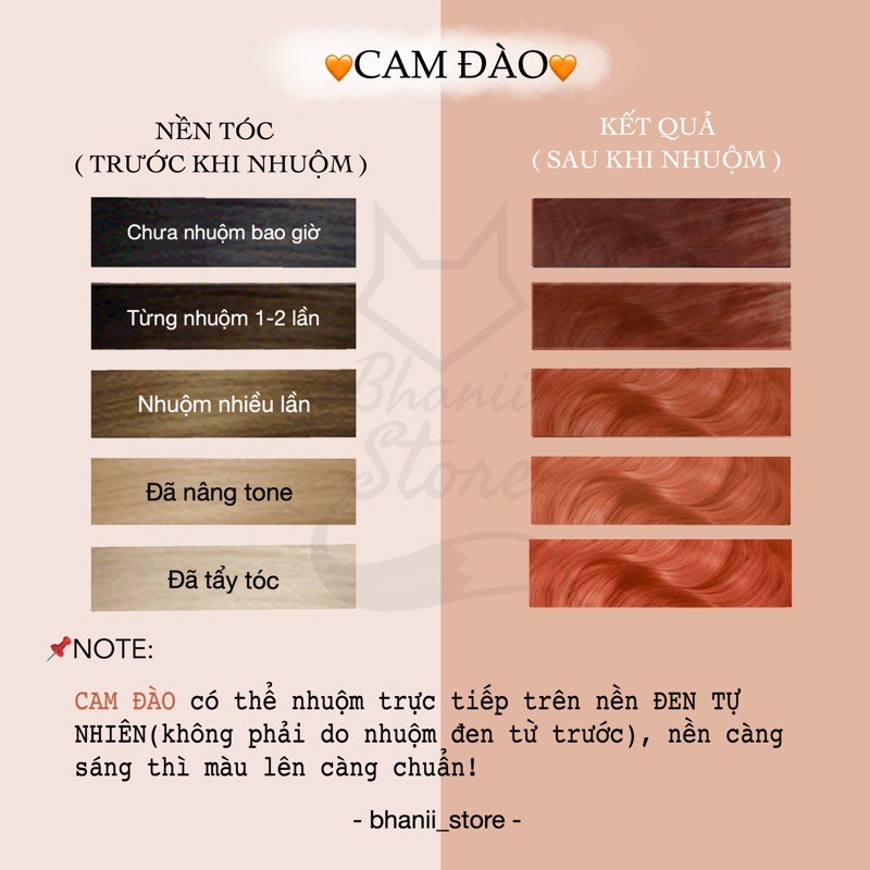 Thuốc nhuộm tóc Cam Đào bhanii store