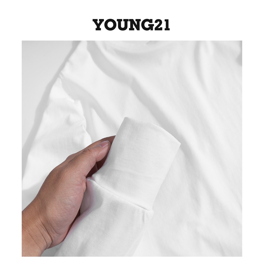 Áo thun nam cổ tròn YOUNG21 Basic Longtee 2024 vạt bầu, vải cotton, co giãn, form rộng T01