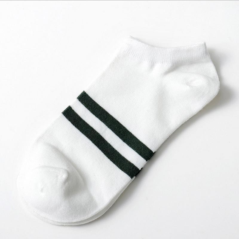 Vớ tất Hàn Quốc 02 sọc cổ thấp cotton thấm hút mồ hôi thoáng mát siêu đẹp ulzzang