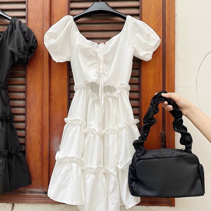 Đầm Xinh ALICE DRESS items siêu nhẹ nhàng hack dáng thiết kế sau lưng bo chun co giãn chất vải dày dặn ko mỏng