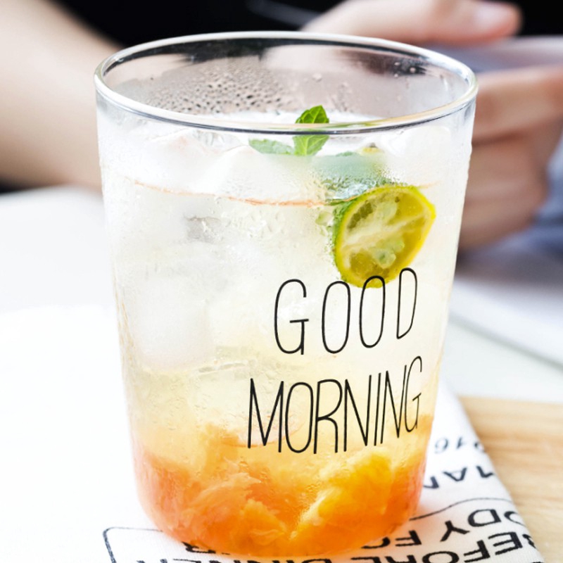 Cốc thủy tinh chịu nhiệt SWEEJAR in chữ Good Morning xinh xắn