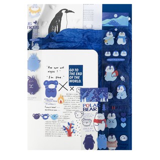 Sticker (hình dán) bản dài ĐỘNG VẬT BẮC CỰC nông trại mây trang trí sổ, album, nhật ký, lưu bút, bullet journal