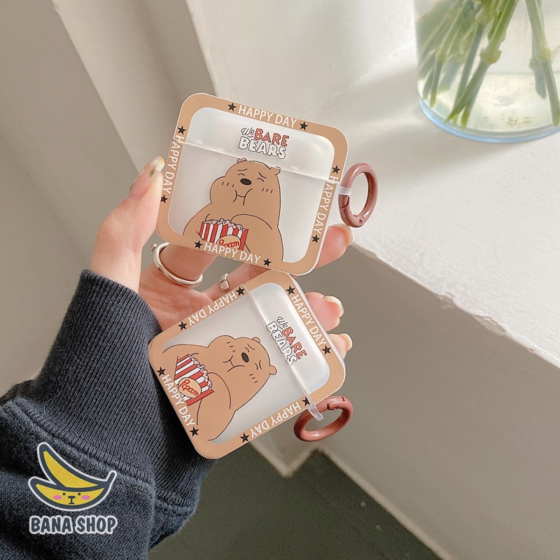 Case vỏ bọc bao hộp sạc bảo vệ tai nghe airpod 1 2 3 Pro hình anh em gấu bare bear Chúng tôi là gấu