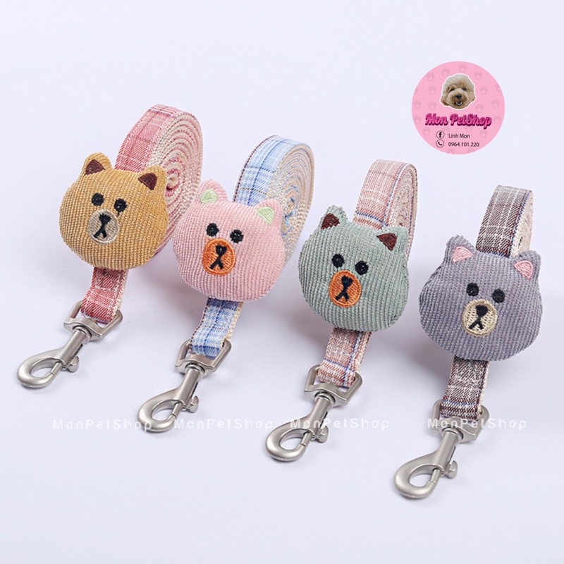 [Có sẵn] Xích dắt kèm yếm ngực hình gấu, ngôi sao cute