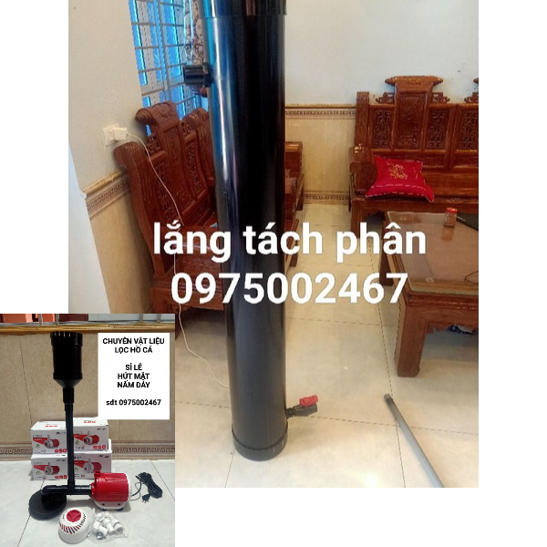 Lọc tách cặn bẩn,phâncá.lọc lắng, cây lắng phân dùng cho hồ cá bể cá  phi ống  140_160_200 đã có vật liệu lọc chổi jmax