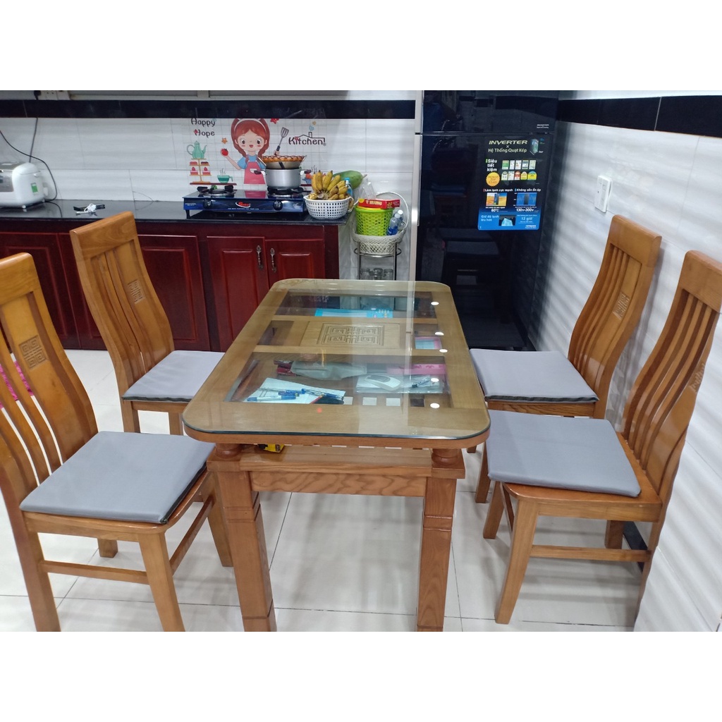 COMBO 4 Nệm Bệt VUÔNG Kích thước 40x40x3cm Màu Xám , Nệm ngồi bệt , ngồi thiền êm ái.