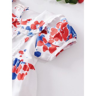 ĐẦM ANNIE CỔ SEN VIỀN BÈO HOA TRẮNG