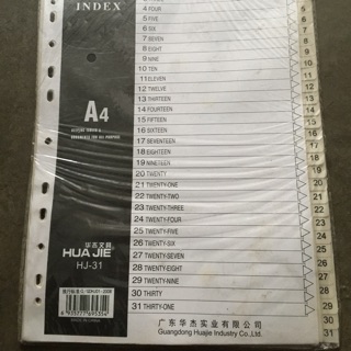 Bìa phân trang nhựa 31 số