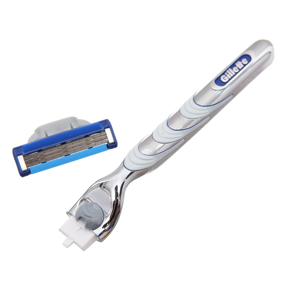 Bộ Dao cạo râu Gillette Mach 3 Turbo 3D 2Up (1 cán dao + 2 đầu cạo) - Mach3 3 lưỡi cao cấp